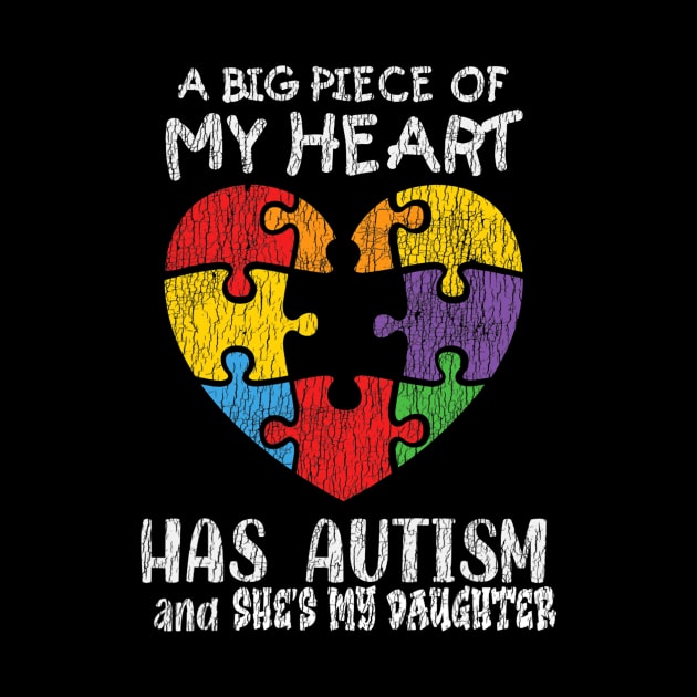 Autism Awareness - Dad Mom Daughter Autistic Kids Awareness by tabbythesing960