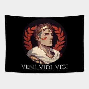 Veni Vidi Vici - Julius Caesar In Anime Style Tapestry