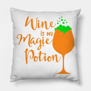 Wine Is My Magic Potion funny Halloween drinking party Shirt Pillow