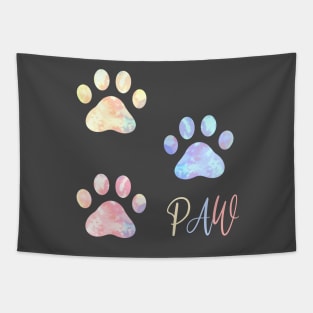 Watercolor Paw Prints Tapestry