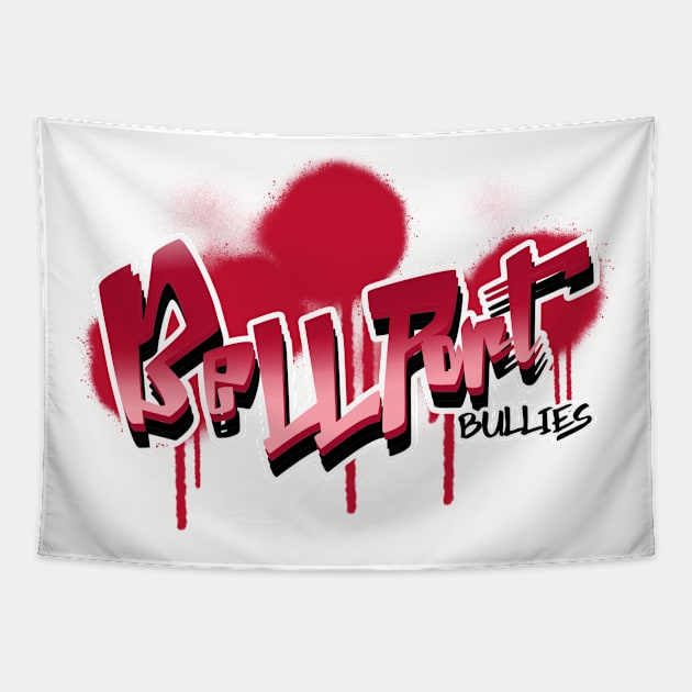 Bellport Graffiti Design (red) Tapestry by Bullies Brand