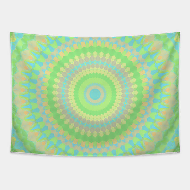 Vibrant Groovy Hippie Mandala Tapestry by Kaleiope_Studio