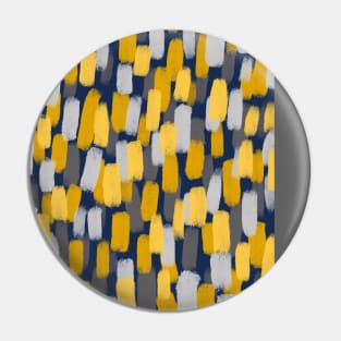 Abstract Grey and Mustard Yellow Paint Brush Effect on Navy Blue Pin