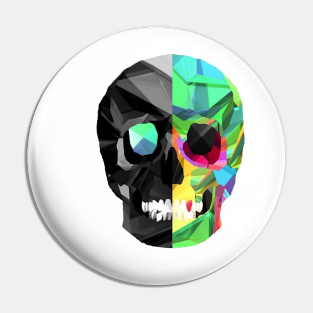 Bicolored Skull Pin by JoeTheHoe