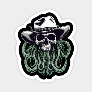 Lovecraftian Cowboy - Skull and Tentacles Magnet