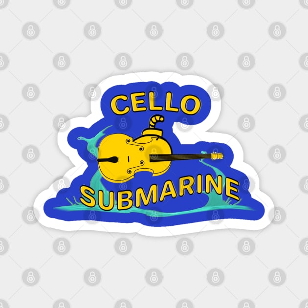 Cello Submarine Magnet by cuteandgeeky