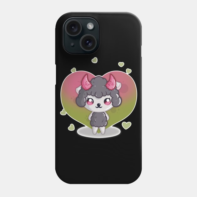 Cute Little Valentines Day Sheep with Hearts Phone Case by LittleBearBlue