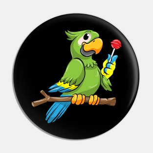 Parrot with yellow Beak and Lollipop Pin