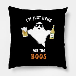 I'm Just Here For The Boos - Funny Halloween Ghost Pillow