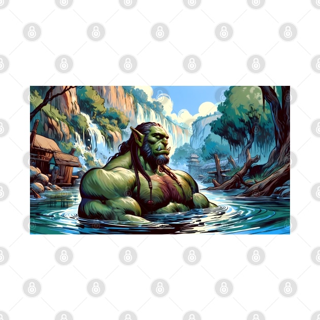 Bathing Orc Muscular Bara Art by Blue Bull Bazaar