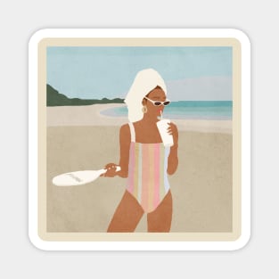 Beach girl in swimsuit Magnet
