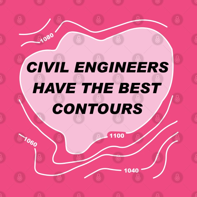 Civil Engineer Pink Contours White Lines by Barthol Graphics