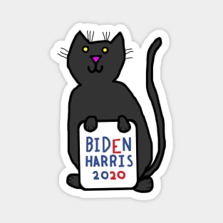 Small Cat with Biden Harris Sign Magnet