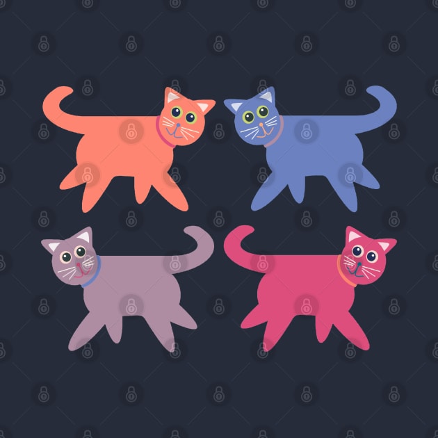 4 Colorful Cats by JeanGregoryEvans1