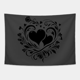 Elegant Heart Swirls Love Symbol Classic Look Tapestry