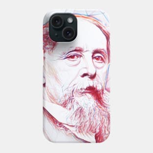 Charles Dickens Portrait | charlles dickens line art Phone Case