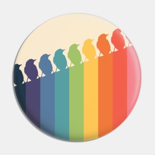 Rainbow birds Pin