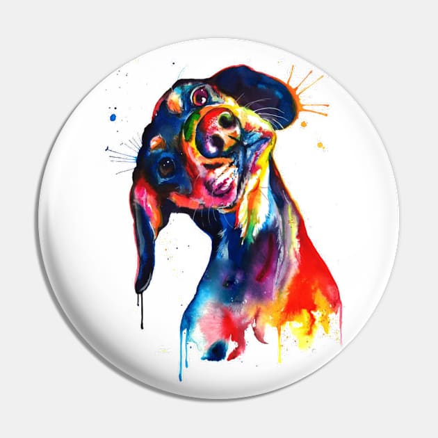 Rainbow Bloodhound Pin by designsbycreation