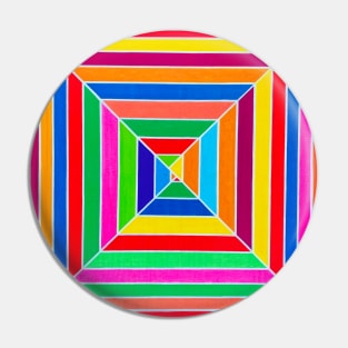 Square Spiral Rainbow Pin