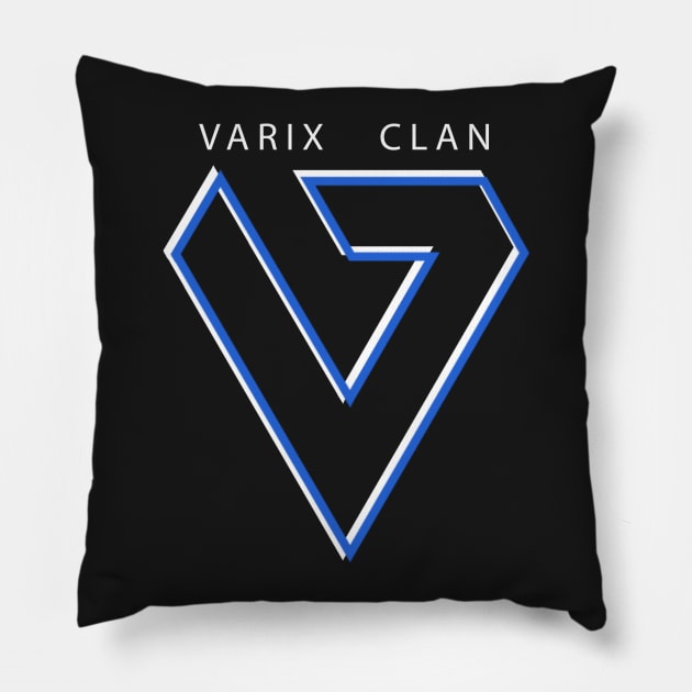 Two Tone Blue and White Outline Pillow by VarixClan