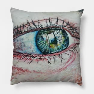 Green Human Eye French Wall Art Photography Pillow