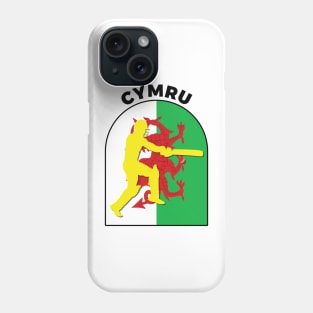 Cymru Cricket Batsman Baner Cymru Phone Case