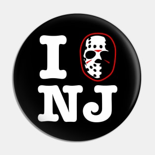 I Hockey Mask New Jersey Pin