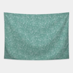 Elegant Coastal Blue Pastel floral Design Tapestry