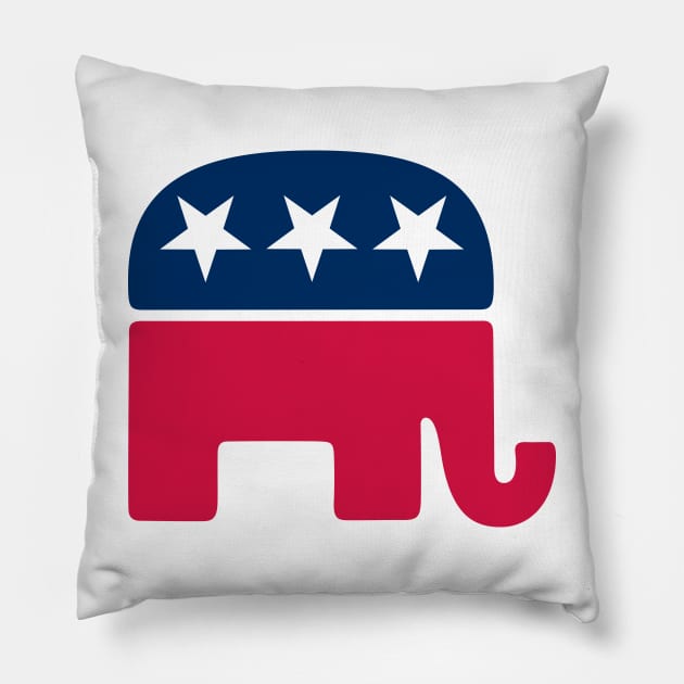 Republican Elephant Logo Pillow by albinochicken