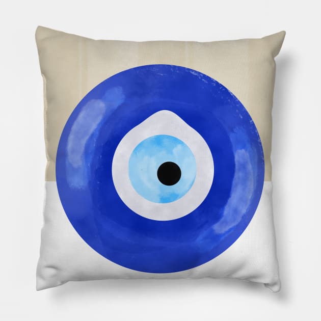 Evil Eye Pop Art Pillow by ArtsByNaty