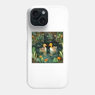 Two duck play in the rivers Phone Case