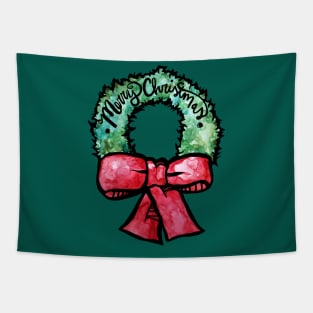 Merry Christmas Wreath Tapestry