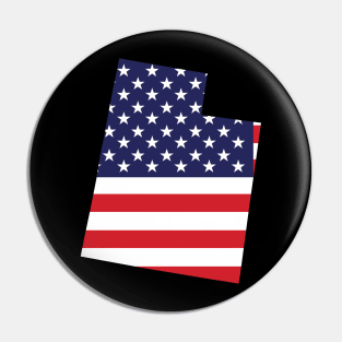 Utah State Shaped Flag Background Pin