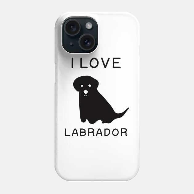 I love Black labrador Phone Case by beautifulhandmadeart