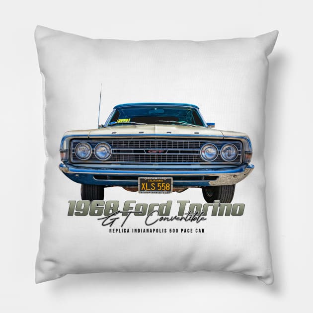 1968 Ford Torino GT Convertible Replica Indianapolis 500 Pace Car Pillow by Gestalt Imagery