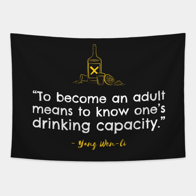 Yang Wenli's Drinking Joke Tapestry by RareLoot19