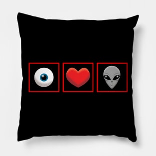 I Heart Aliens Pillow