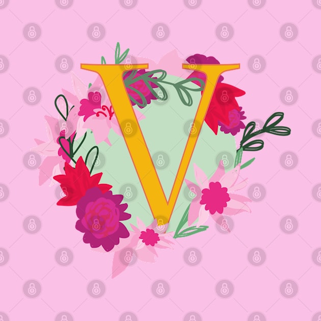 Monogram V, Personalized Initial by Bunniyababa