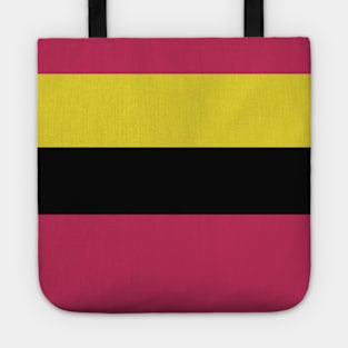 A matchless blend of Anti-Flash White, Raisin Black, Almost Black, Dark Pink and Piss Yellow stripes. Tote