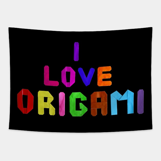 I love origami paper letters Tapestry by theorigamiuniverse