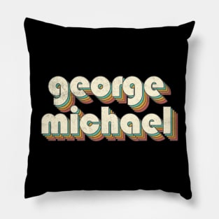 Retro Vintage Rainbow George Letters Distressed Style Pillow