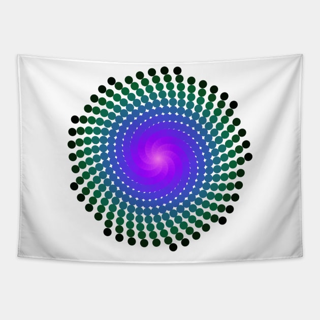 Whirlpool Spiral | Dark Nebula Pink Blue Green Tapestry by aRtVerse