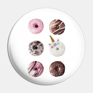 Watercolor donuts Pin