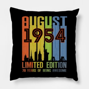 August 1954 70 Years Of Being Awesome Limited Edition Pillow