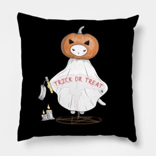 Summon the Halloween Pumpkin Head Cat Pillow