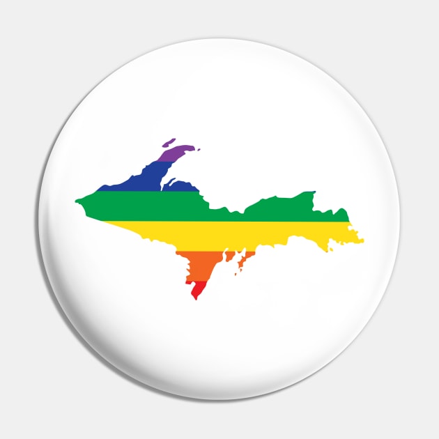 Upper Peninsula Rainbow LGBTQ Gay Pride Pin by DoctorWatsonDesigns