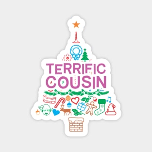 Terrific Cousin Gift - Xmas Tree - Christmas Magnet