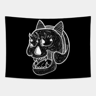 Outline of skull and bandana Tapestry