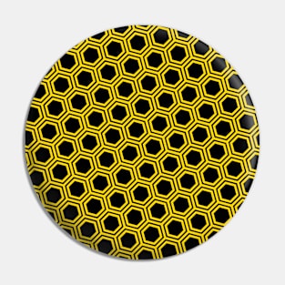 Pattern hexagon gold on black background Pin