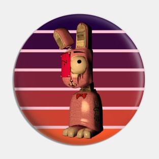 Retro Sunset Steampunk Bunny Pin